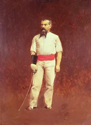 Richard Burton (1821-90) im Fechtanzug, 1889